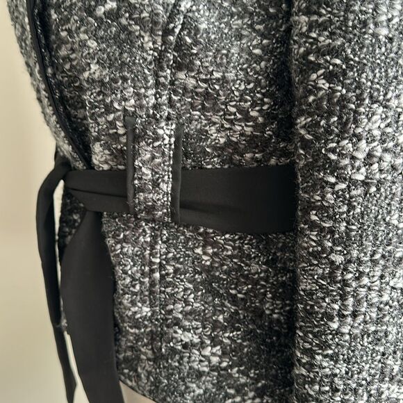 Sandro Paris Women’s Boucle Tweed Jacket Black/Gray Size Large Petite Office - Picture 12 of 14